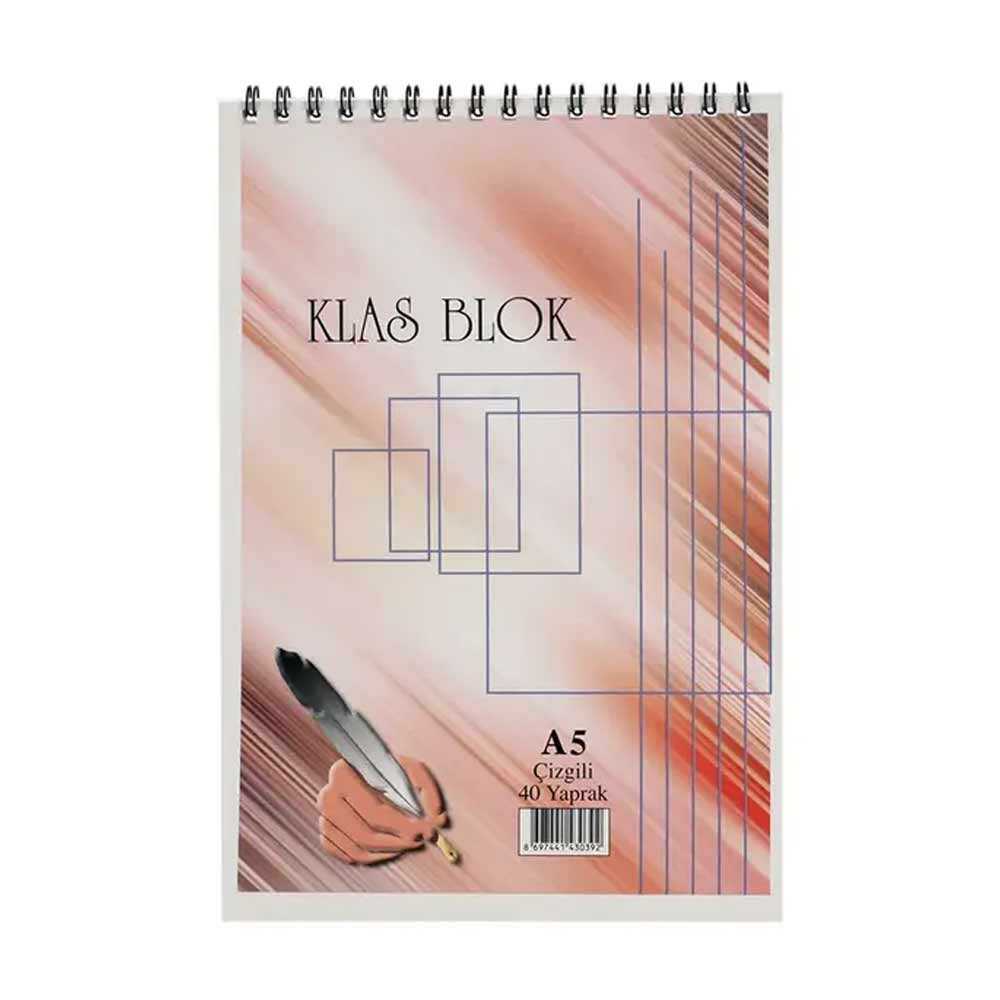 KLAS SPİRALLİ BLOKNOT A5 ÇİZGİLİ 36 YP.