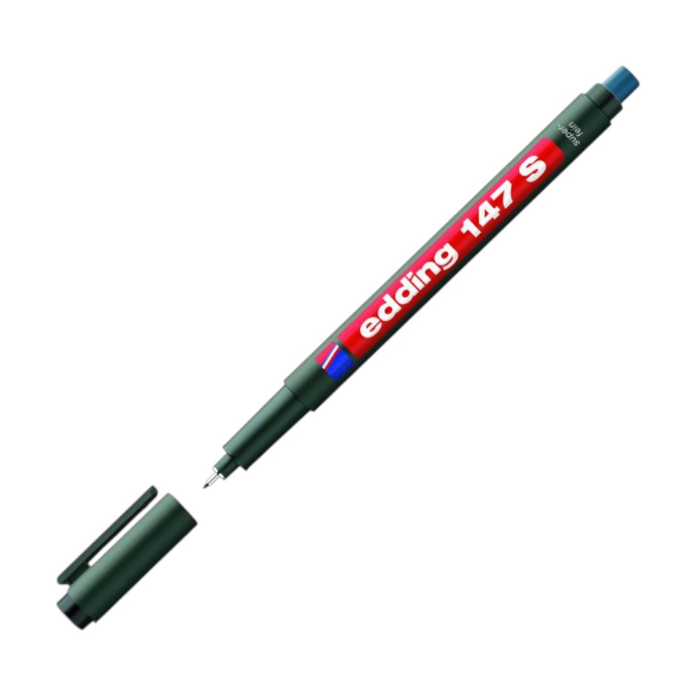 EDDİNG 147S ASETAT KALEMİ SİLGİLİ SİYAH 10 LU