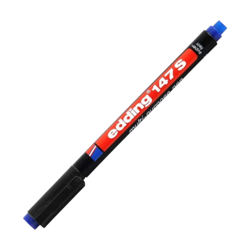 EDDİNG 147S ASETAT KALEMİ SİLGİLİ MAVİ 10 LU