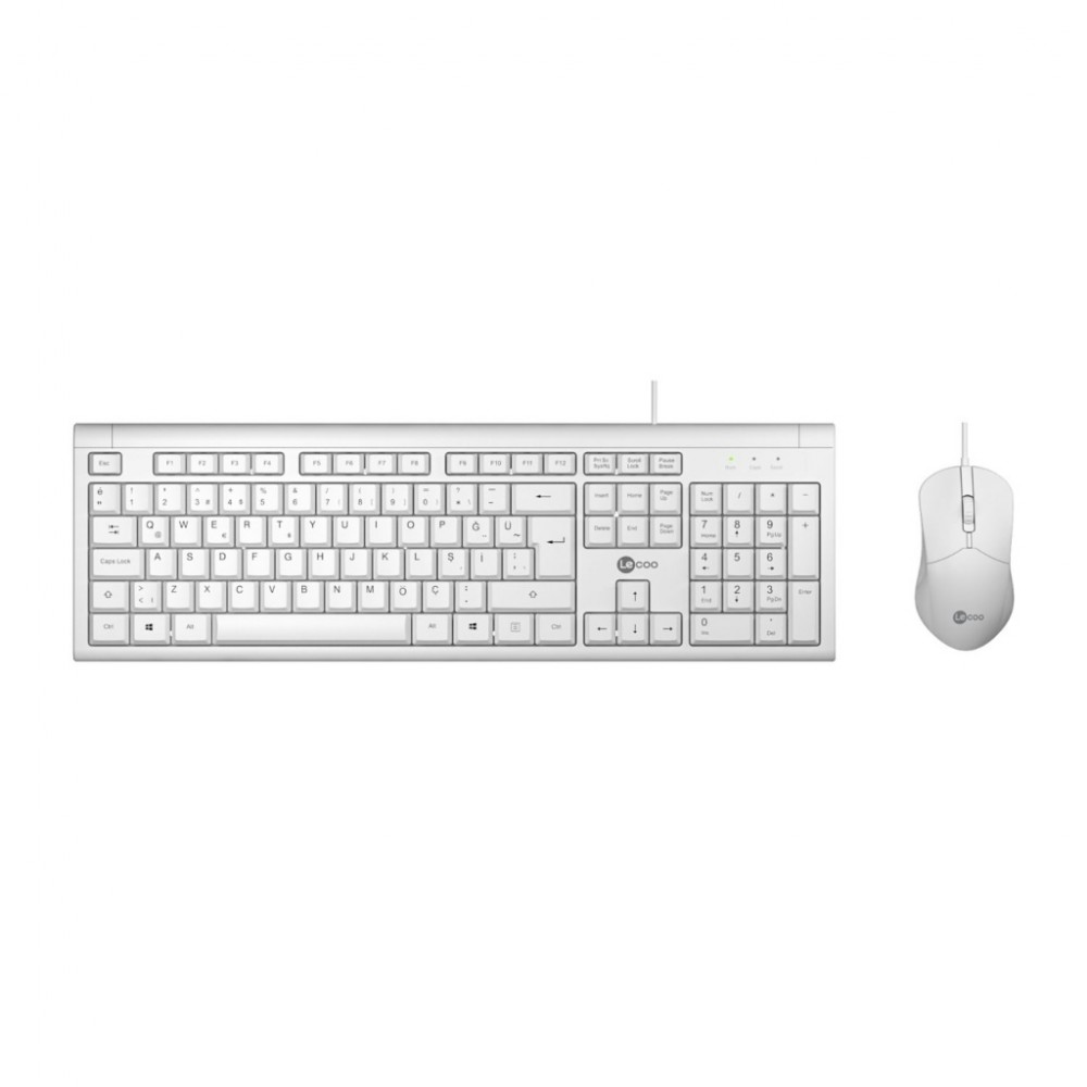 LENOVO LECOO CM101 KABLOLU KLAVYE MOUSE SET BEYAZ