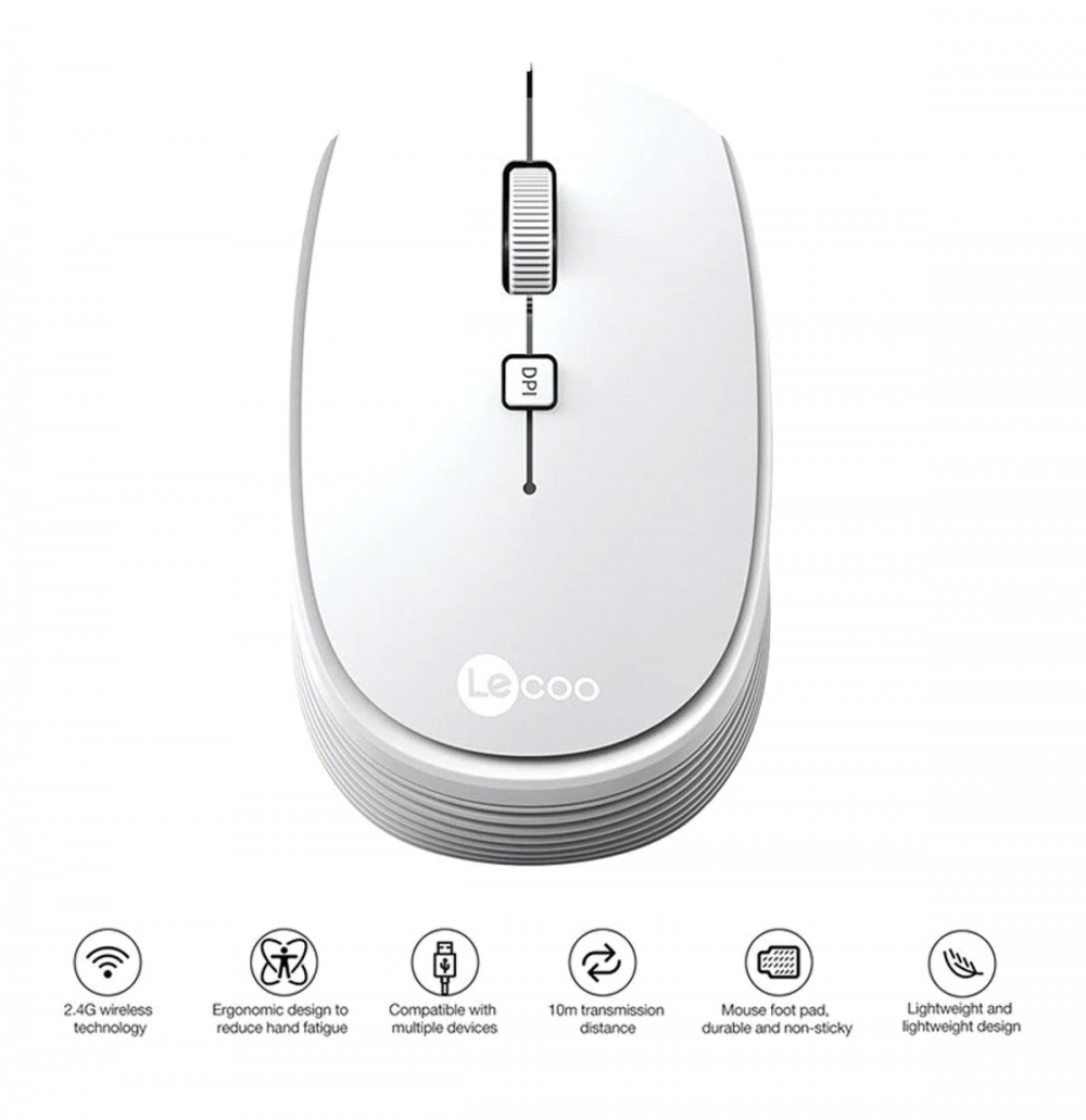 LENOVO LECOO WS202 KABLOSUZ MOUSE BEYAZ