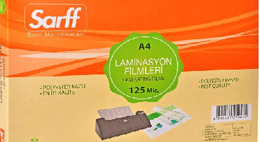 Sarff Laminasyon Filmi A4 125 Mikron 100 lü