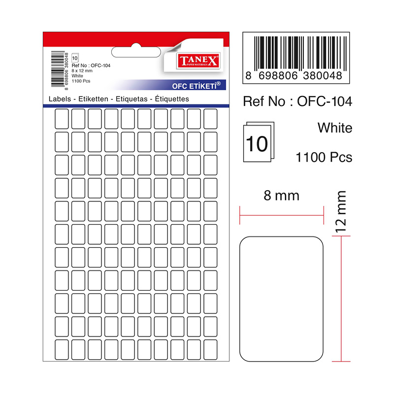 OFC-104 BEYAZ OFİS ETİKETİ