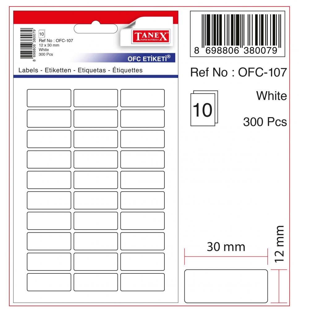 OFC-107 BEYAZ OFİS ETİKETİ