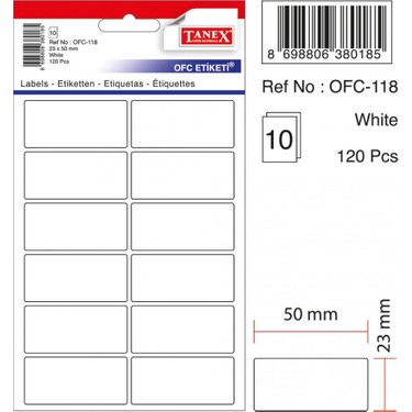 OFC-118 BEYAZ OFİS ETİKETİ