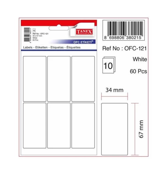 OFC-121 BEYAZ OFİS ETİKETİ