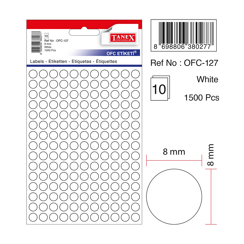 OFC-127 BEYAZ OFİS ETİKETİ