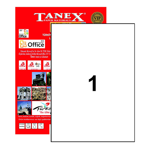 TW-2000 210x297 mm LASER ETİKET 100 AD.
