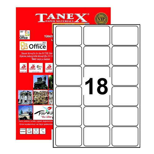 TW-2018 63,5 x 46,6 mm LASER ETİKET