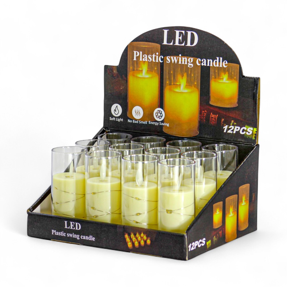 IŞIKLI SÜS BÜYÜK BOY LED MUM PAKET 12Lİ