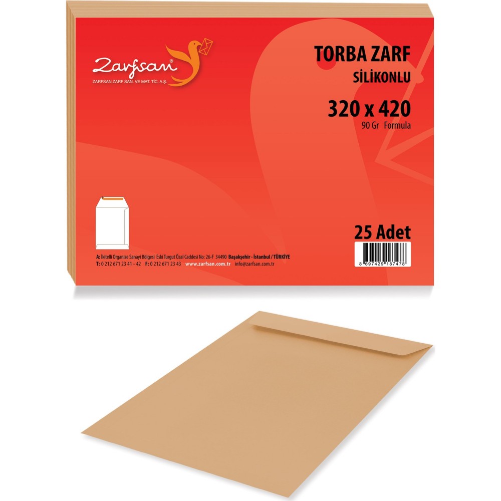 Zarfsan Formula Torba Zarf 90 gr 32x42 Silikonlu